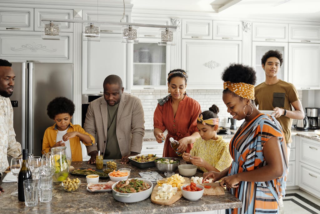 Family Preparing Food in the Kitchen