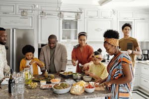 Family Preparing Food in the Kitchen