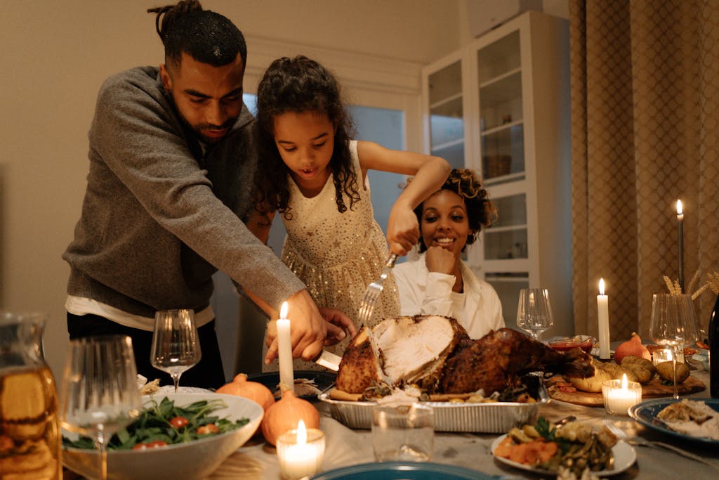 Family Celebrating Thanksgiving - Family meals