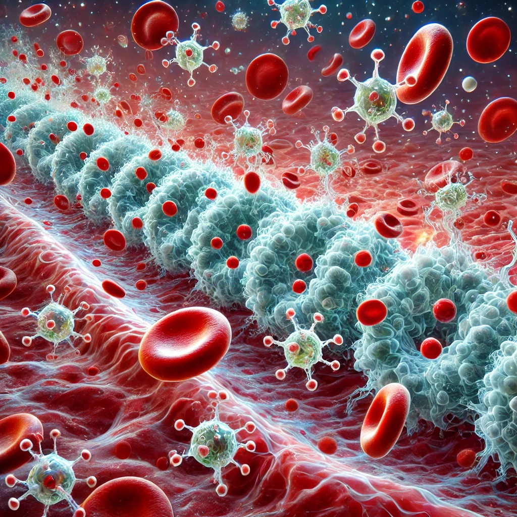 DALL·E 2024-11-20 21.44.46 - A highly detailed and scientifically accurate illustration of triglycerides in the bloodstream. The image shows triglyceride molecules as three long f
